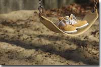 susan mcclure :|: visual merchandising :|: flex messaging :|: kids shoes on a swing